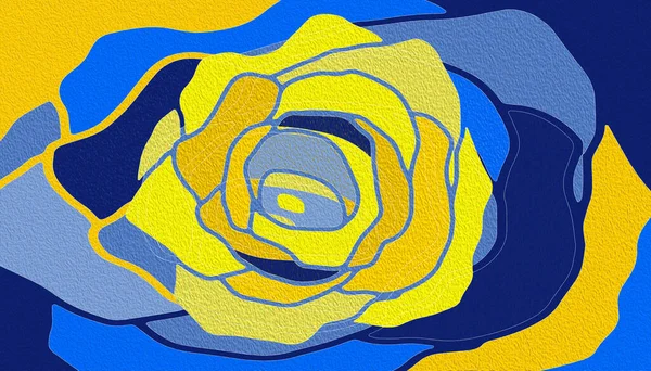 abstraction of colored blue and yellow flowers