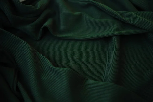 Texture Fabric Green Color Close — Foto de Stock