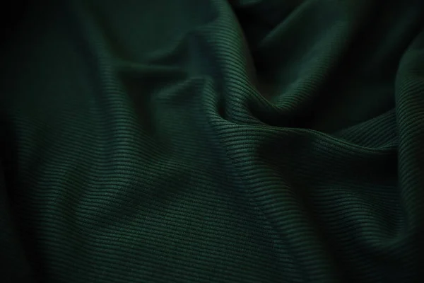 Tekstury Tkaniny Zielony Kolor Zbliżenie — Zdjęcie stockowe