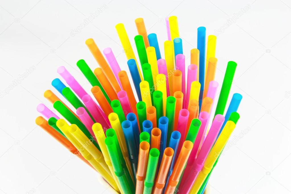 Colorful drinking straws close-up background,Backgrou nds,Textur