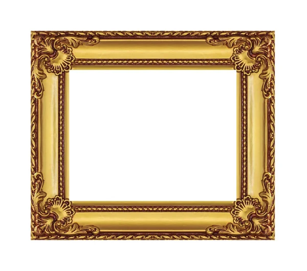 The antique gold frame on the white background — Stock Photo, Image