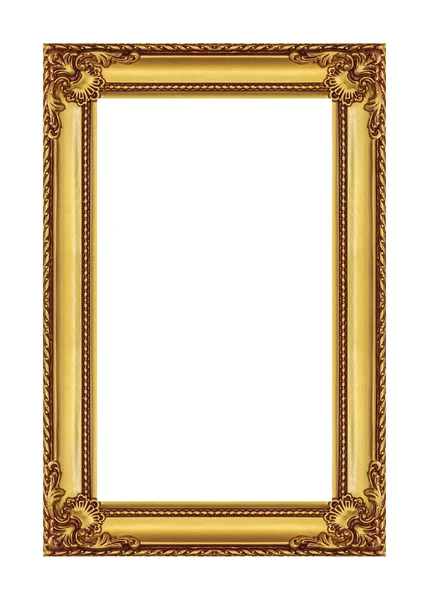 Vintage golden frame with blank space, with clipping path — Stock Photo, Image