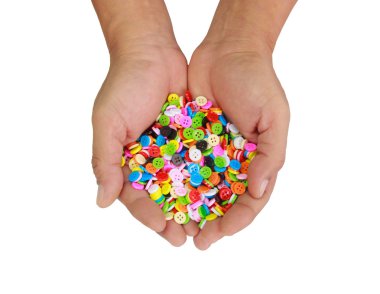 renkli düğmeler, renkli clasper beyaz b el ayrı tut