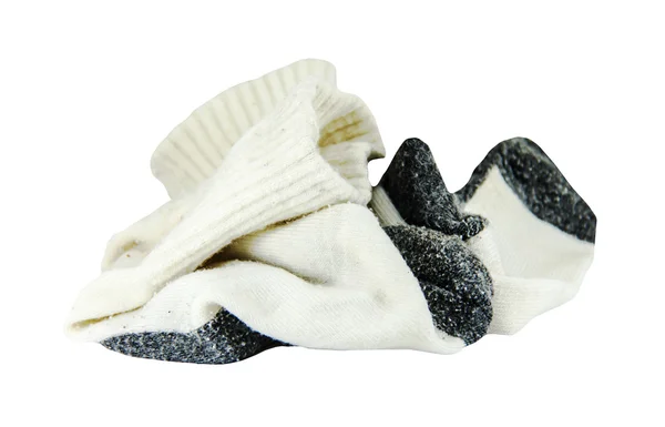 Socks do not wash on white background, Dirty — Stock Photo, Image