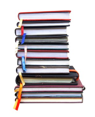 eski günlüğü kitap beyaz zemin üzerine izole et.