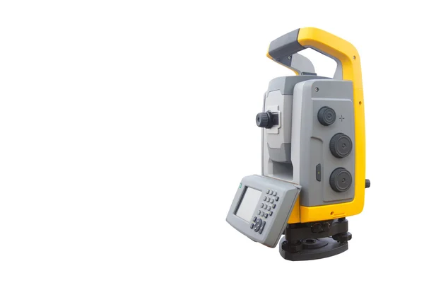 Het total station, de geodetische en topografie meetinstrument — Stockfoto