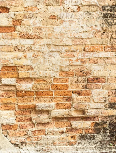 古いひびの入ったコンクリート ビンテージれんが造りの壁の背景 — ストック写真