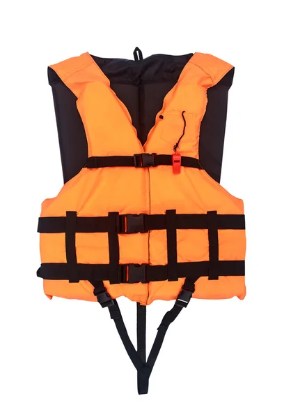 クリッピング パスと隔離されるオレンジ色のライフ ジャケット — ストック写真
