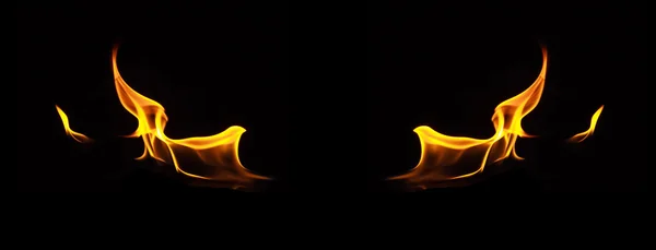 Fire flames on a black background — Stock Photo, Image