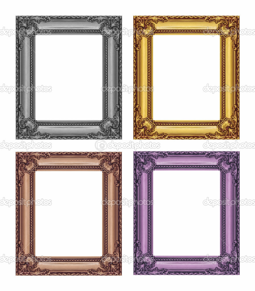 set of antique frame on the white background