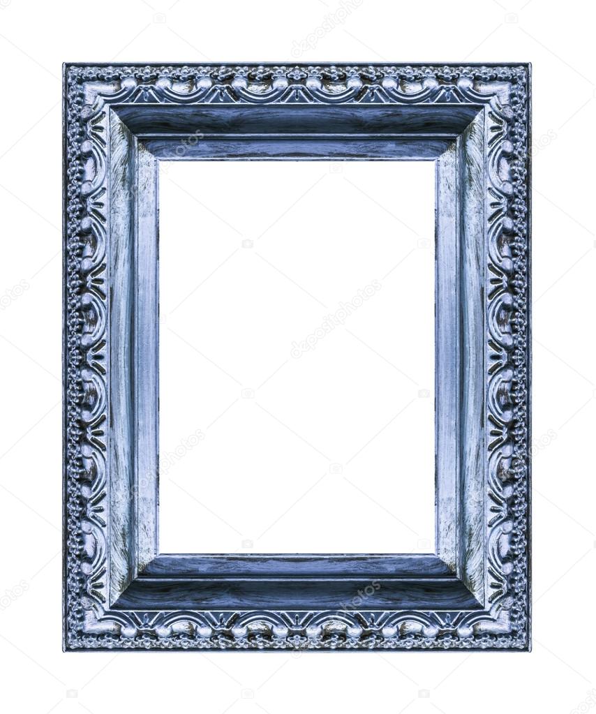 Vintage blue frame with blank space, with clipping path