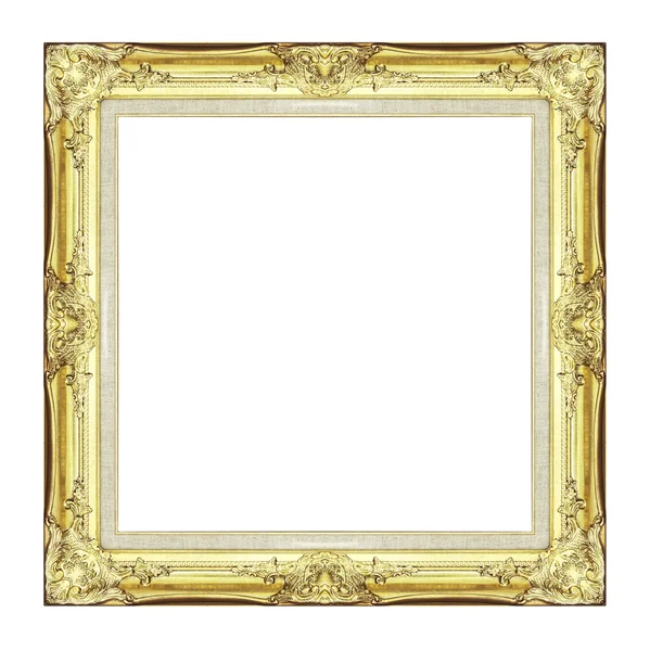 Vintage gouden frame met lege ruimte, met uitknippad — Stockfoto