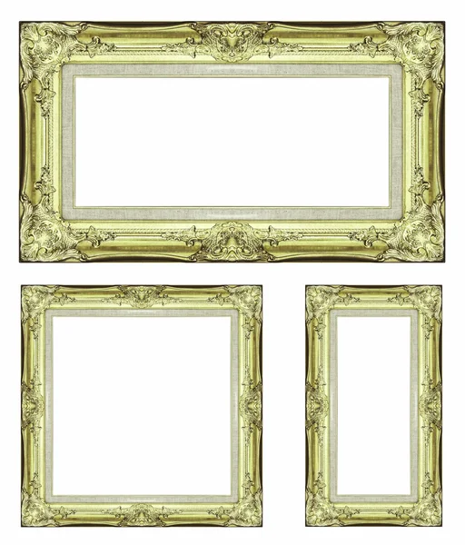 Vintage golden frame with blank space, with clipping path — Stock Photo, Image