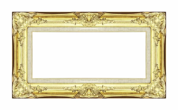 Vintage golden frame with blank space, with clipping path — Stock Photo, Image