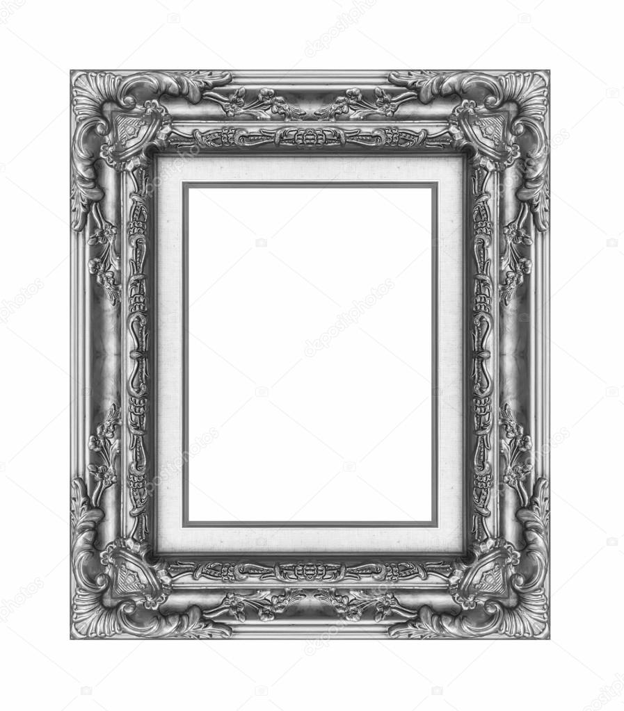 Vintage golden frame with blank space, with clipping path