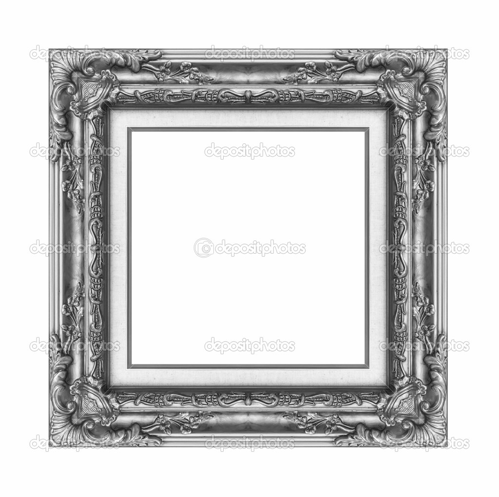 Vintage golden frame with blank space, with clipping path