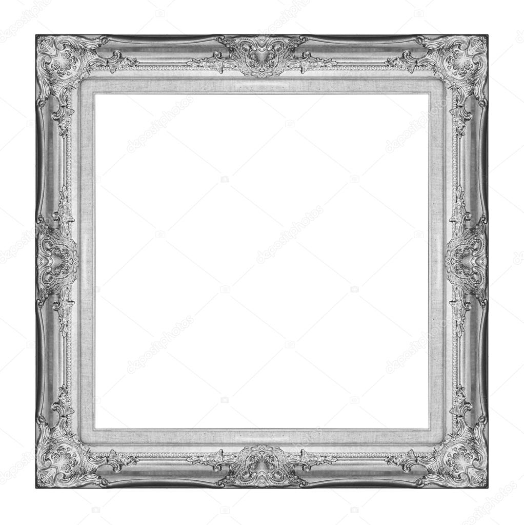 Vintage gray frame with blank space, with clipping path
