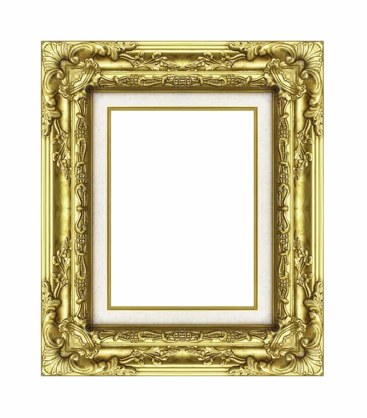 Vintage golden frame with blank space, with clipping path — Stock Photo, Image