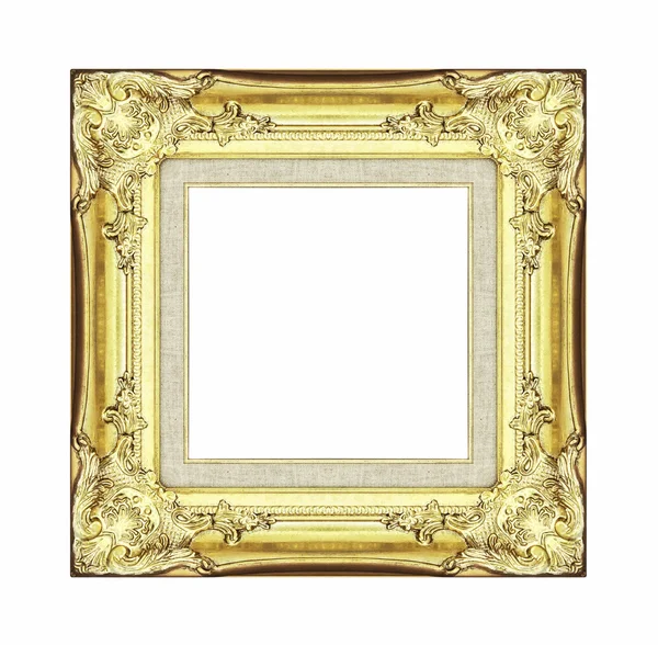 Vintage golden frame with blank space, with clipping path — Stock Photo, Image