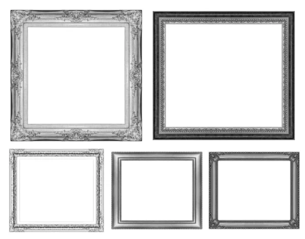 Set of vintage gray frame with blank space and clipping path — Stock Photo, Image