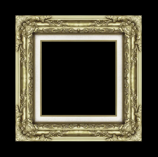 Vintage golden frame with blank space on black background and cl — Stock Photo, Image