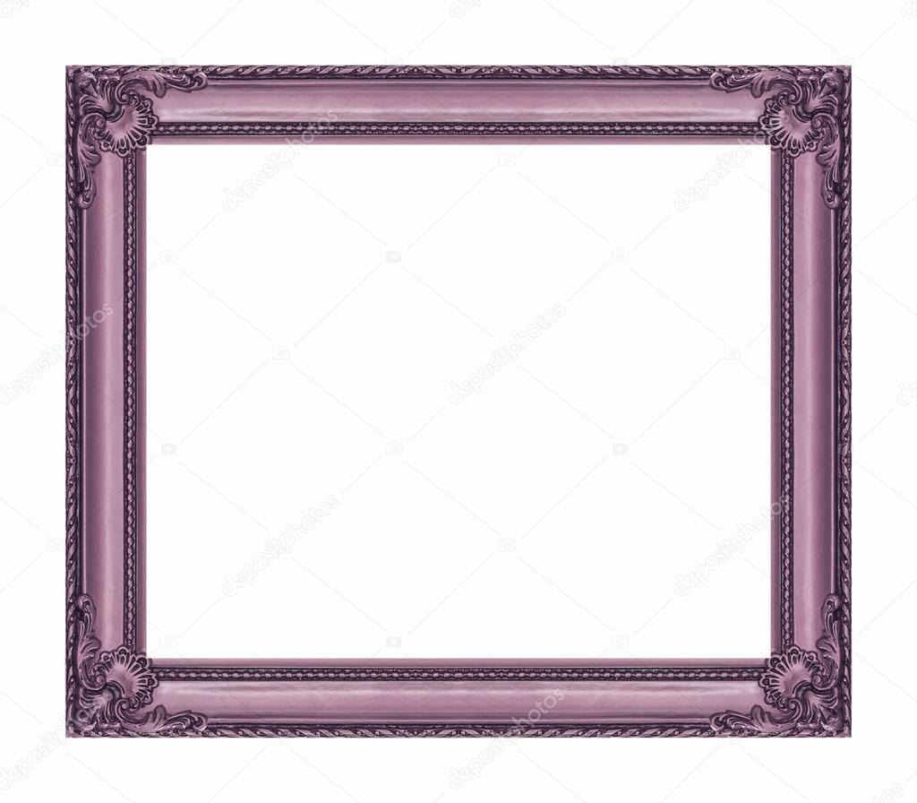Vintage purple frame with blank space, with clipping path