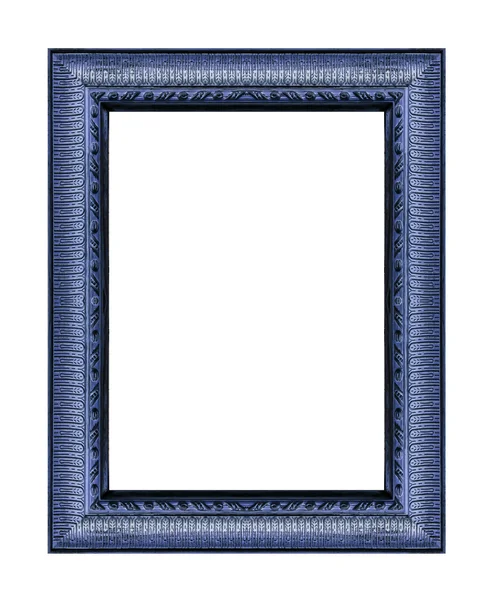 Винтажная синяя рамка с бланшированным пространством, с вырезом пути — стоковое фото