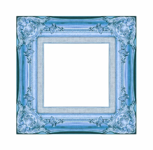 Moldura azul vintage com espaço em branco, com caminho de recorte — Fotografia de Stock