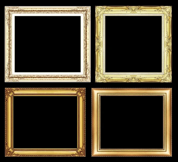 Set of Vintage golden frame with blank space and clipping path, — Stock Photo, Image