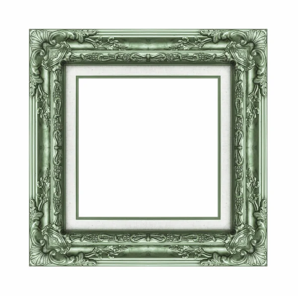 Moldura verde vintage com espaço em branco, com caminho de recorte — Fotografia de Stock