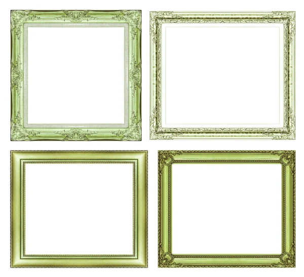 Conjunto de moldura verde vintage com espaço em branco e caminho de recorte — Fotografia de Stock