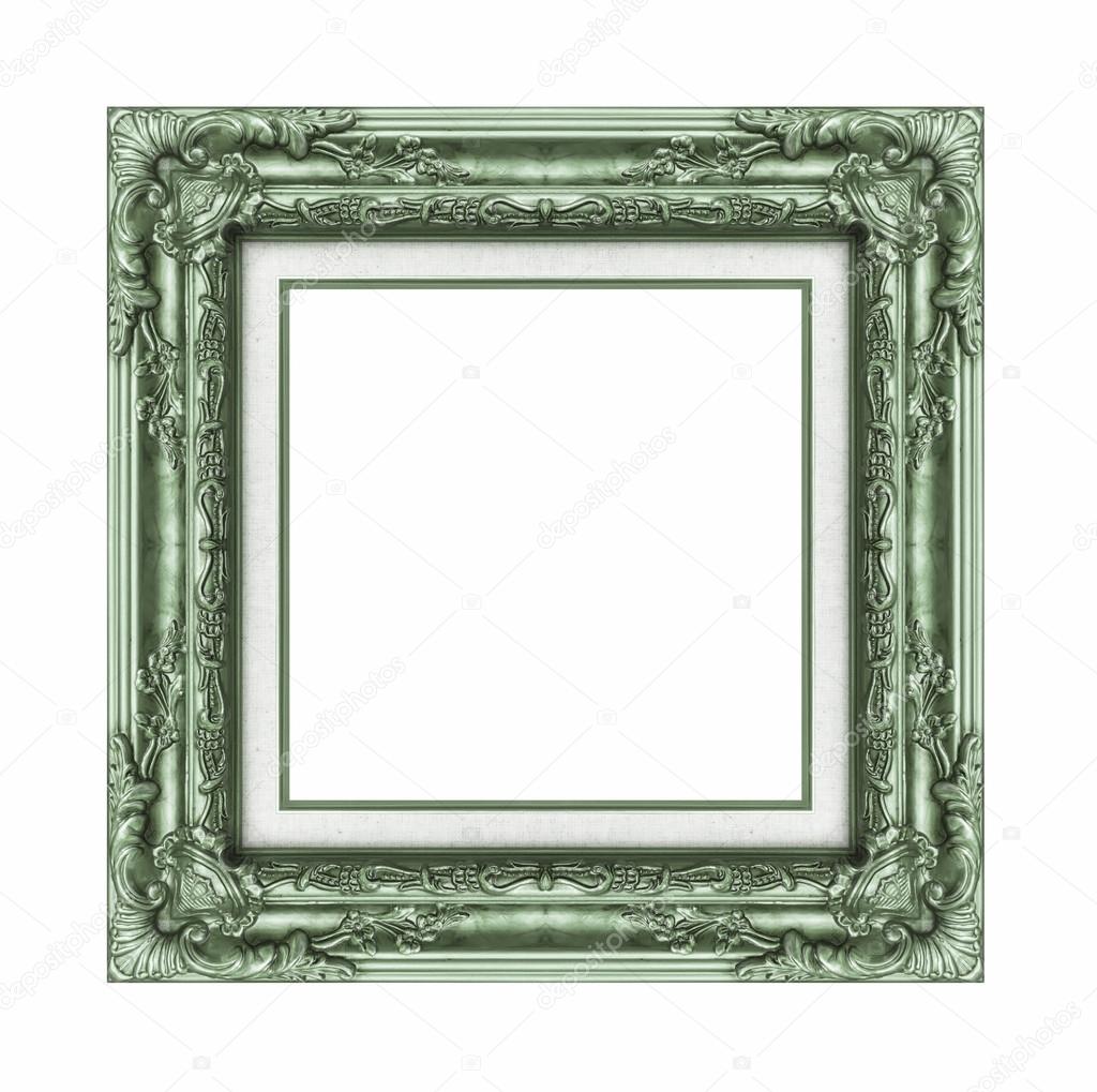 Vintage green frame with blank space, with clipping path