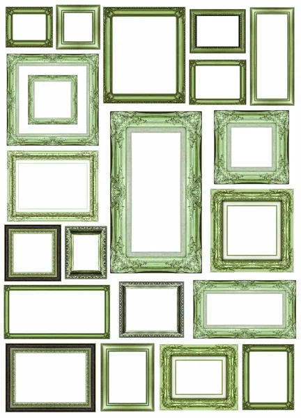 Set of vintage green frame with blank space — Stock Photo, Image