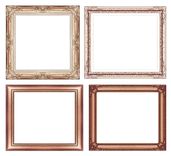 Set of vintage brown frame with blank space and clipping path — Stock Photo, Image