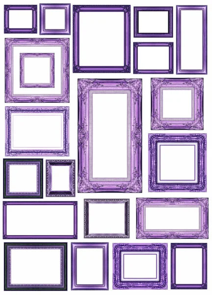 Conjunto de marco púrpura vintage con espacio en blanco — Foto de Stock