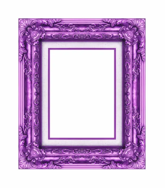 Винтажная фиолетовая рамка с блондинкой, с вырезом пути — стоковое фото