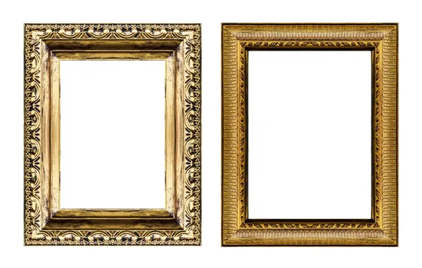 Set of vintage golden frame with blank space isolated on white b — Stock Photo, Image