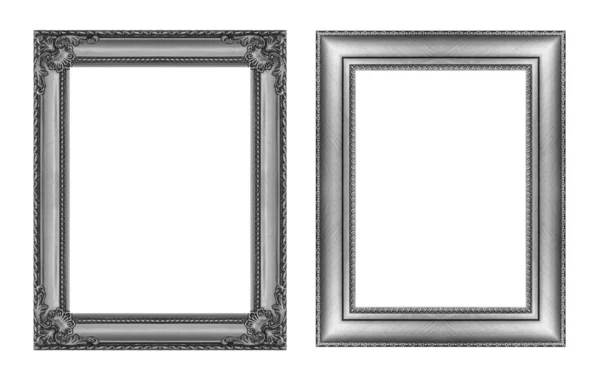 Set of vintage gray frame with blank space  isolated on white ba — Stock Photo, Image