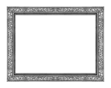 izole kırpma yolu ile beyaz arka plan üzerinde vintage gri çerçeve