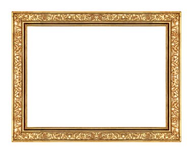 izole kırpma yolu ile beyaz arka plan üzerinde vintage altın çerçeve