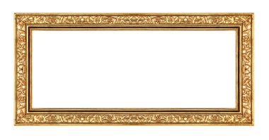 izole kırpma yolu ile beyaz arka plan üzerinde vintage altın çerçeve