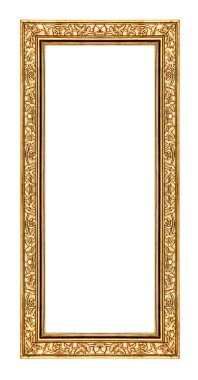 izole kırpma yolu ile beyaz arka plan üzerinde vintage altın çerçeve