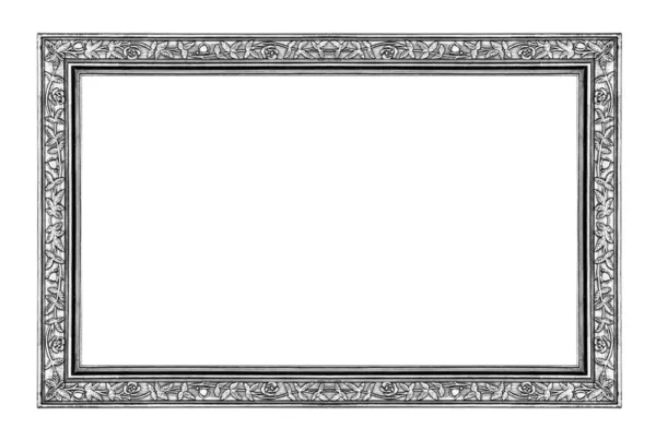 Vintage gray frame isolated on white background and clipping path — Stock Photo, Image