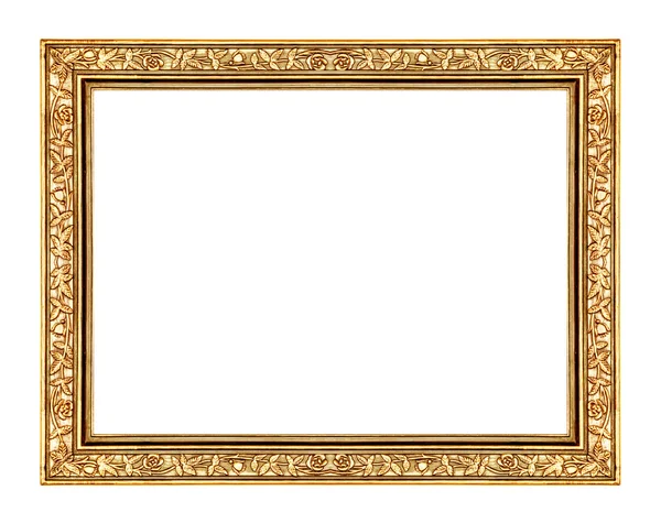 Винтажный золотой каркас изолирован на белом фоне, с вырезкой пути — стоковое фото
