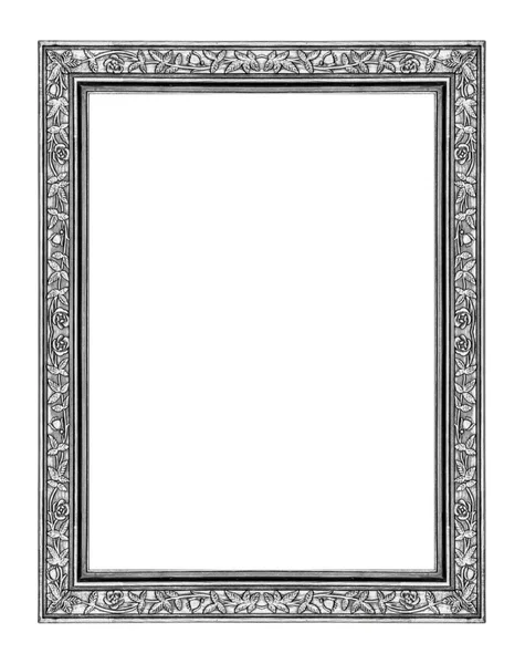 Vintage gray frame isolated on white background, with clipping path — Stock Photo, Image