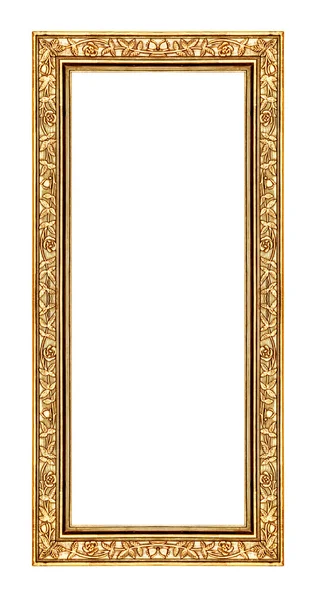 Винтажный золотой каркас изолирован на белом фоне, с вырезкой пути — стоковое фото