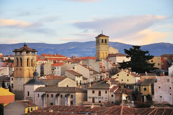 Solnedgång i segovia, Spanien — Stockfoto