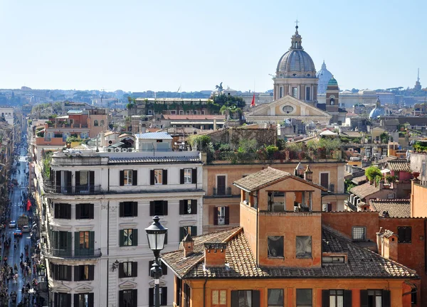 Vista sobre a Praça da Espanha em Roma — Fotografia de Stock