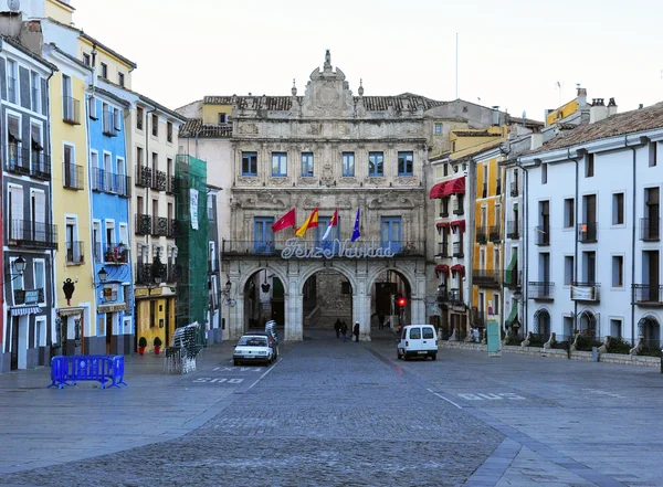 Praça principal em Cuenca, Espanha — Fotografia de Stock