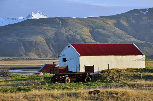 Farma na Islandu na sunset Royalty Free Stock Fotografie